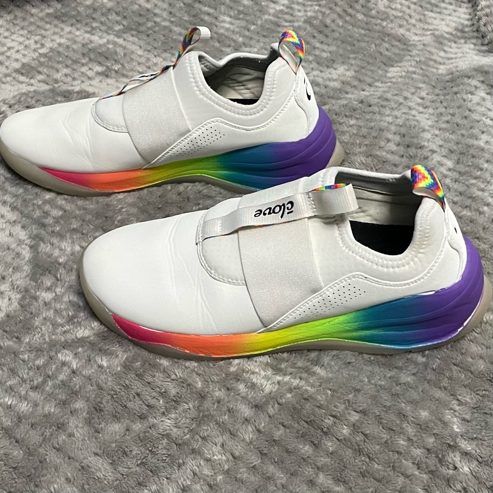 Clove Nursing Slip-On Sneakers White Limited Edition Rainbow Soles Women’s 7.5